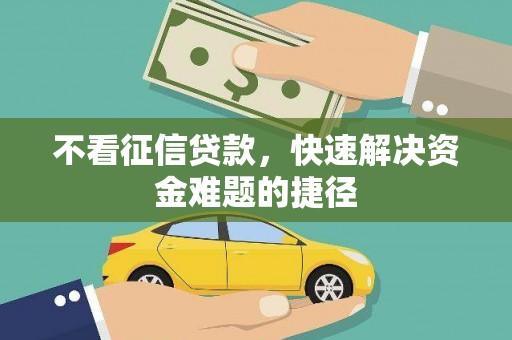 武鸣不看征信贷款，快速解决资金难题的捷径