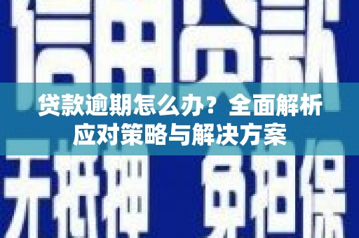 武鸣贷款逾期怎么办？全面解析应对策略与解决方案