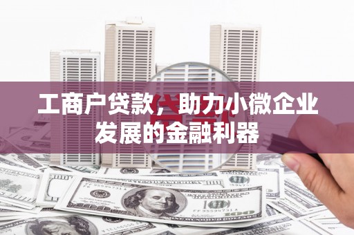 武鸣工商户贷款，助力小微企业发展的金融利器