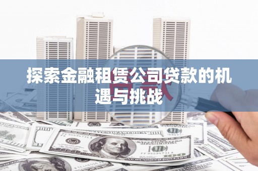 武鸣探索金融租赁公司贷款的机遇与挑战