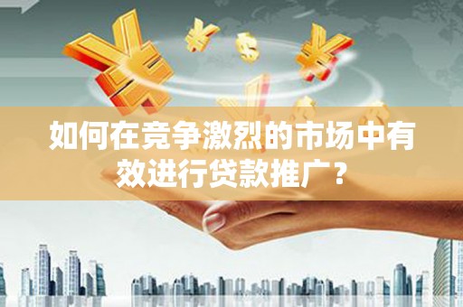 武鸣如何在竞争激烈的市场中有效进行贷款推广？