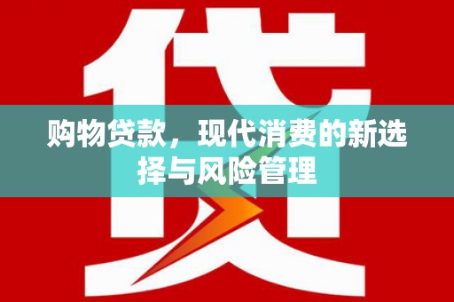 武鸣购物贷款，现代消费的新选择与风险管理