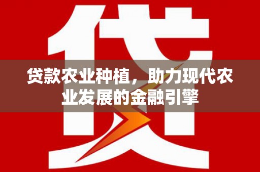 武鸣贷款农业种植，助力现代农业发展的金融引擎