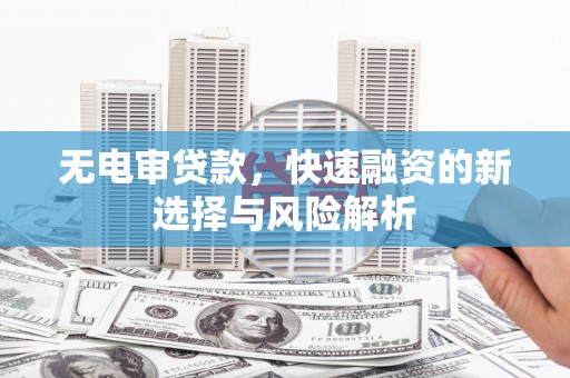 武鸣无电审贷款，快速融资的新选择与风险解析