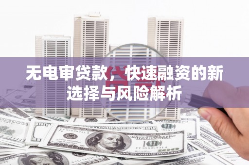 武鸣无电审贷款，快速融资的新选择与风险解析