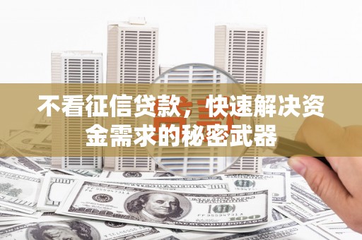 武鸣不看征信贷款，快速解决资金需求的秘密武器