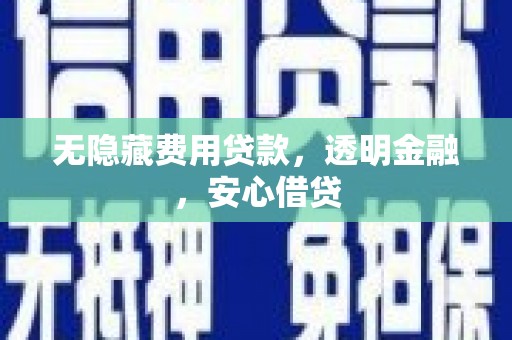 武鸣无隐藏费用贷款，透明金融，安心借贷
