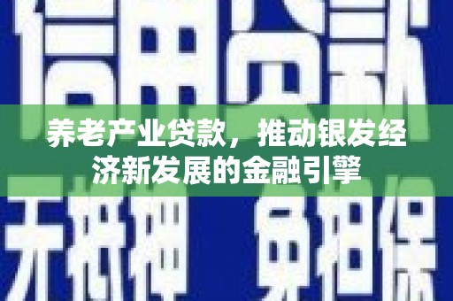 武鸣养老产业贷款，推动银发经济新发展的金融引擎