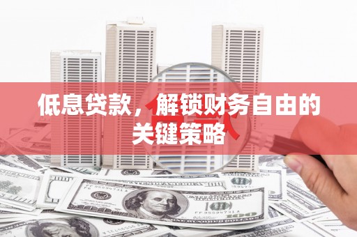 武鸣低息贷款，解锁财务自由的关键策略