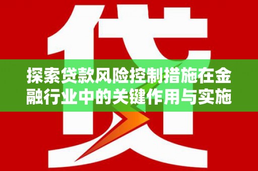 武鸣探索贷款风险控制措施在金融行业中的关键作用与实施策略