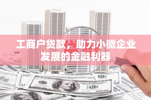 武鸣工商户贷款，助力小微企业发展的金融利器