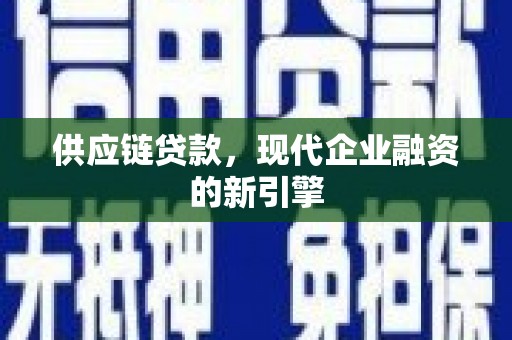 武鸣供应链贷款，现代企业融资的新引擎