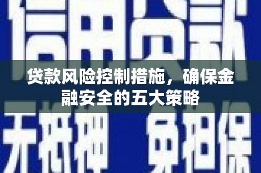 武鸣贷款风险控制措施，确保金融安全的五大策略
