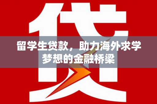 武鸣留学生贷款，助力海外求学梦想的金融桥梁