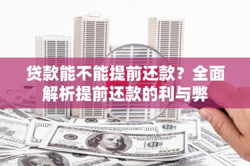 武鸣贷款能不能提前还款？全面解析提前还款的利与弊