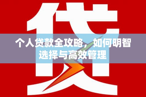 武鸣个人贷款全攻略，如何明智选择与高效管理