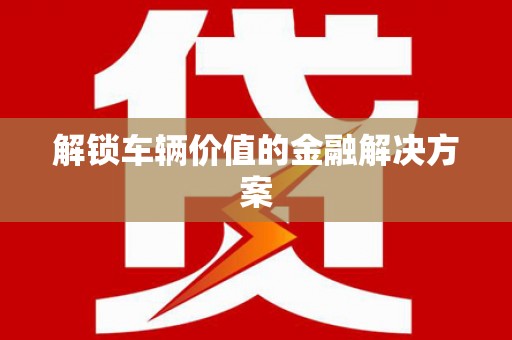 武鸣解锁车辆价值的金融解决方案
