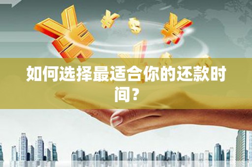武鸣如何选择最适合你的还款时间？