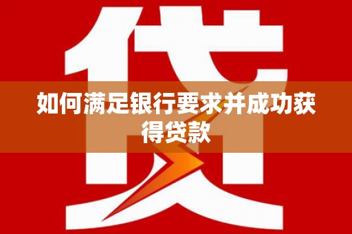 武鸣如何满足银行要求并成功获得贷款
