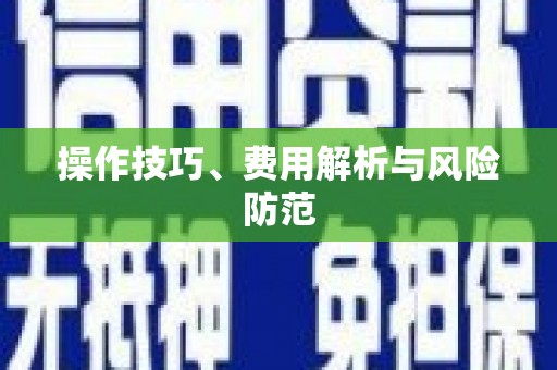 武鸣操作技巧、费用解析与风险防范